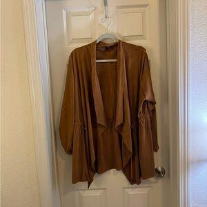 Brown Open Front Cardigan